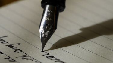 Shot of hand written document using fountain pen