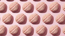 Brains on pink background